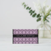 Modern Circular Caps Business Card, Lavender Business Card (Standing Front)