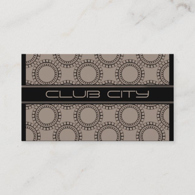 Modern Circular Caps Business Card, Mocha Business Card (Front)