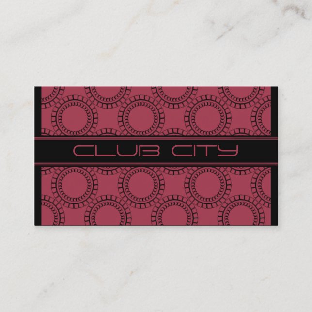Modern Circular Caps Business Card, Pink Card (Front)
