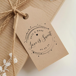 Modern Circular Love is Sweet Wedding Favor Self-inking Stamp
