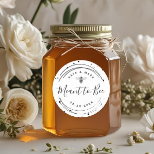 Modern Circular Meant to Bee Honey Wedding Favor Classic Round Sticker