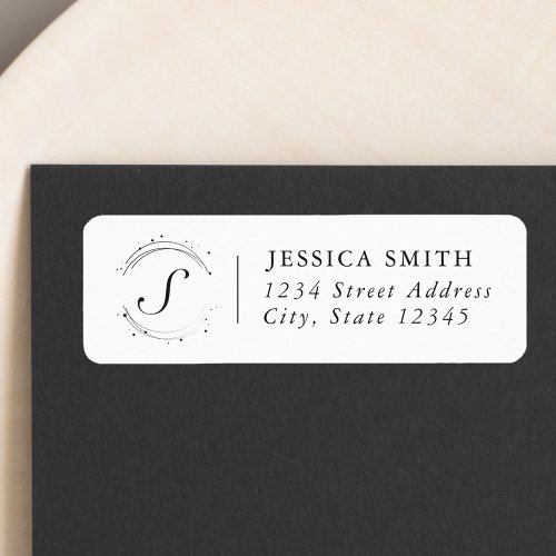 Modern Circular Monogram Custom Return Address Label