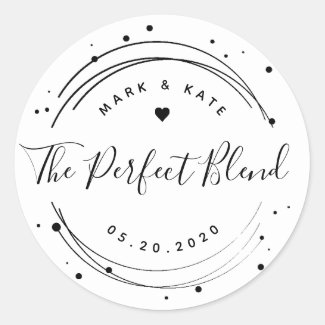 Modern Circular The Perfect Blend Wedding Favor Classic Round Sticker