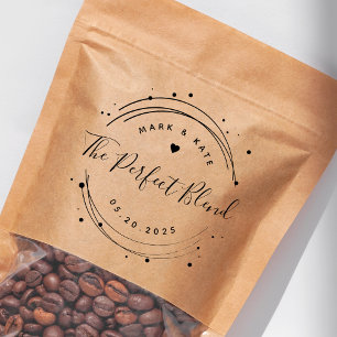Modern Circular The Perfect Blend Wedding Favor Self-inking Stamp
