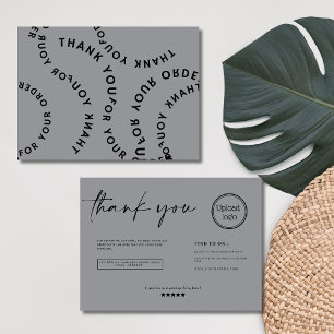 Modern Circular Typography Gray thank you Business Card