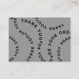 Modern Circular Typography Gray thank you Business Card