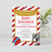 Modern Circus Carnival Baby Shower Invitation (Standing Front)