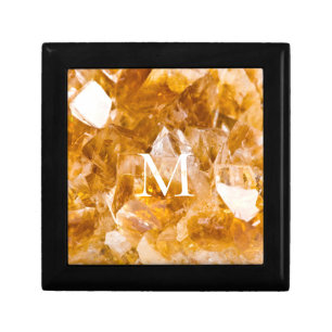 Modern Citrine Birthstone Monogram Personalized Gift Box