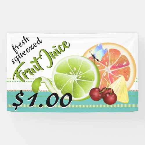 Modern Citrus Fruit Lemonade Stand Banner