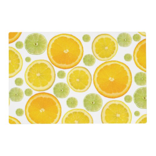 Modern citrus fruit slices pattern  placemat