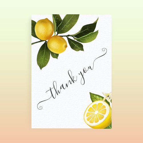 Modern Citrus Lemon Bridal Shower Thank You Card