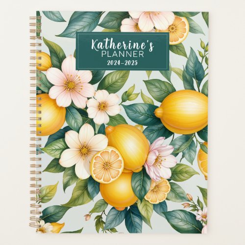 Modern citrus lemon floral monthly and weekly planner