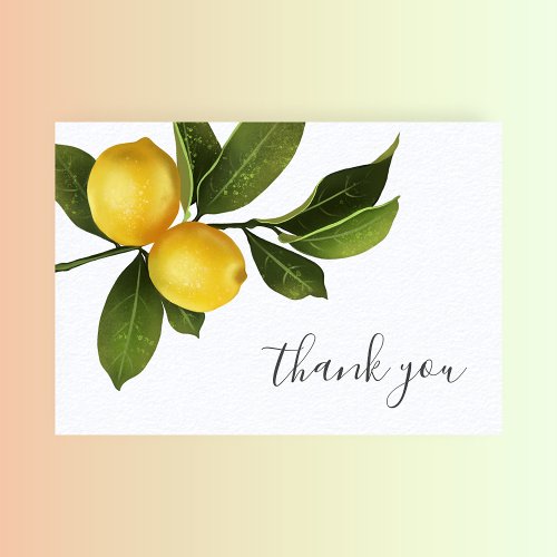 Modern Citrus Lemon Garden Bridal Shower Thank You Card