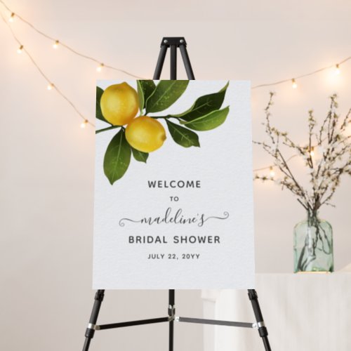 Modern Citrus Lemon Garden Bridal Shower Welcome F Foam Board