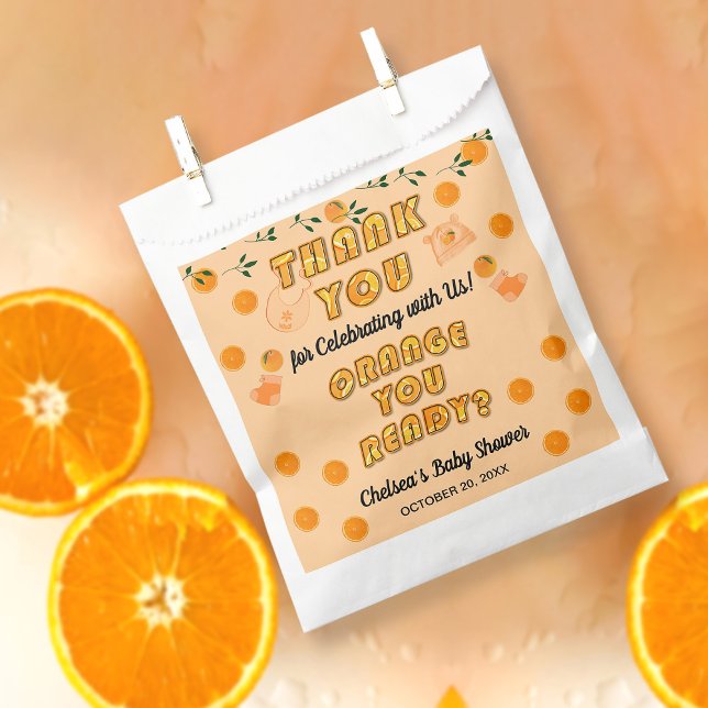 Modern Citrus Orange Cutie Fruity Zest Thank You Favor Bag (Creator Uploaded)