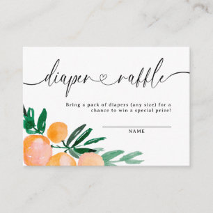 Modern Citrus Orange Diaper Raffle Baby Shower Enclosure Card