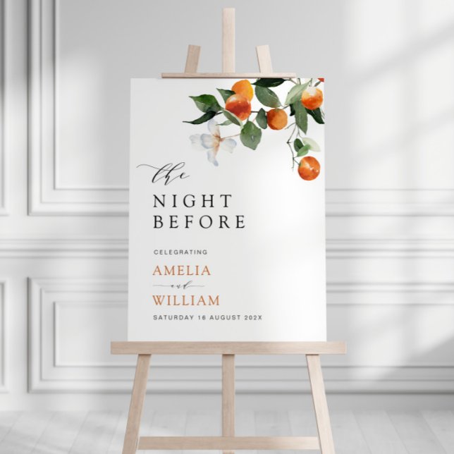modern citrus oranges greenery wedding sign (Creator Uploaded)