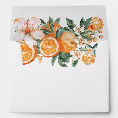 Modern Citrus Themed Matching Envelopes