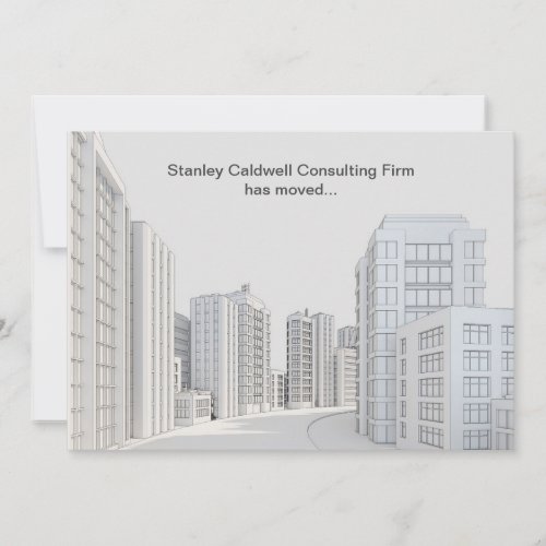 Modern City Architecture Custom Business Moving Announcement