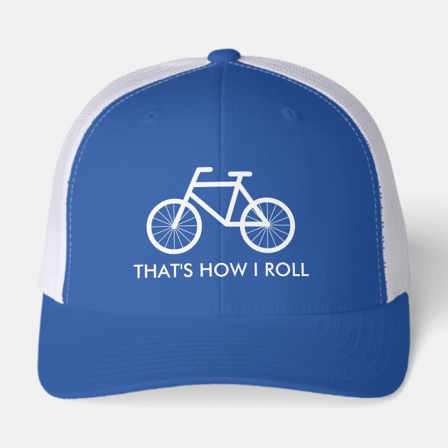 Modern city bicycle cap with funny quote (Front)