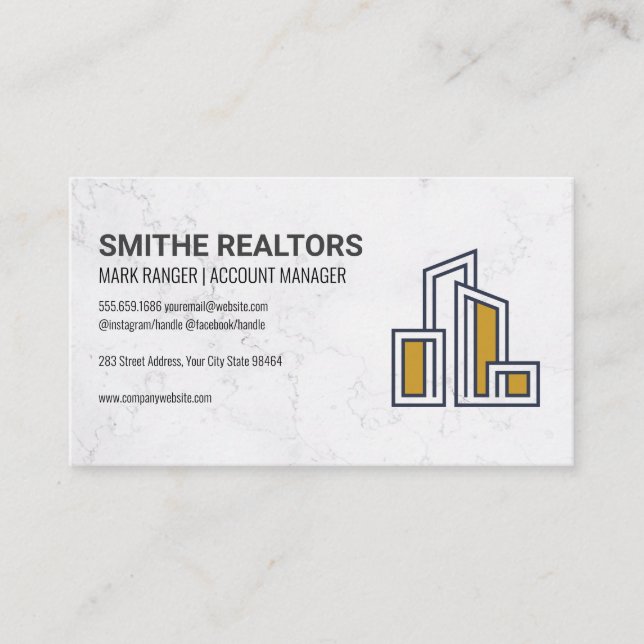 Modern City Building Logo Appointment Card (Front)