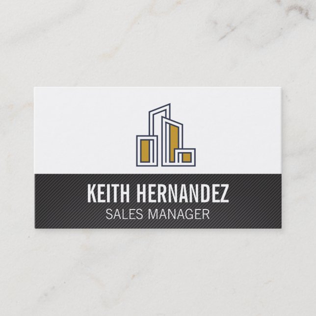 Modern City Building Logo Business Card (Front)