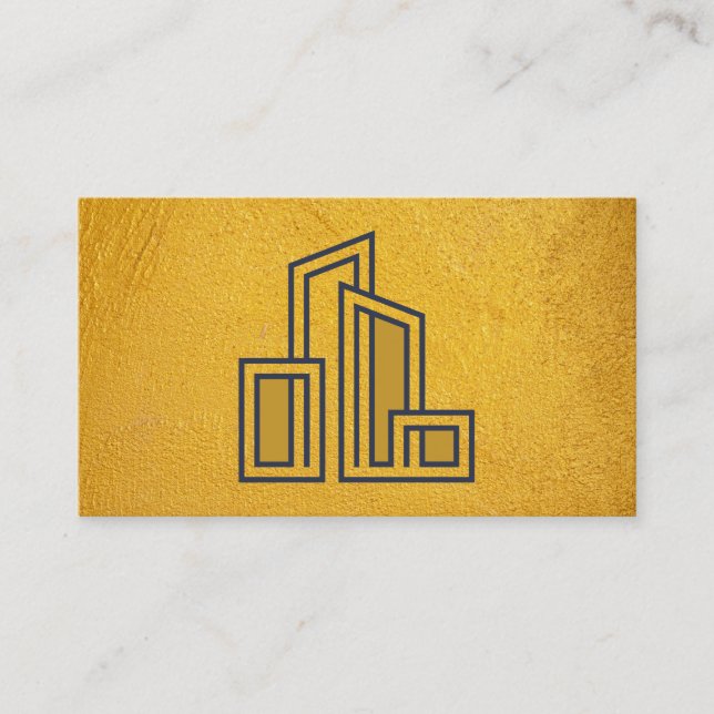 Modern City Building Logo Business Card (Front)