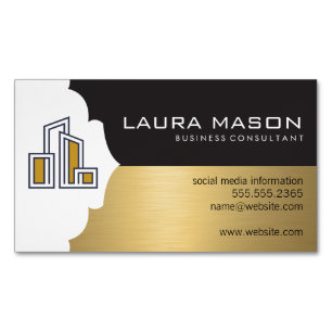 Modern City Building Logo Business Card Magnet