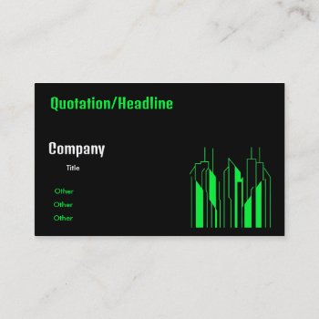 Modern City - Neon Green Black Business Card by almawad at Zazzle