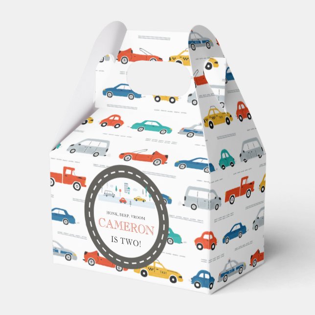 Modern City Transportation birthday Party  Favor Boxes (Front Side)