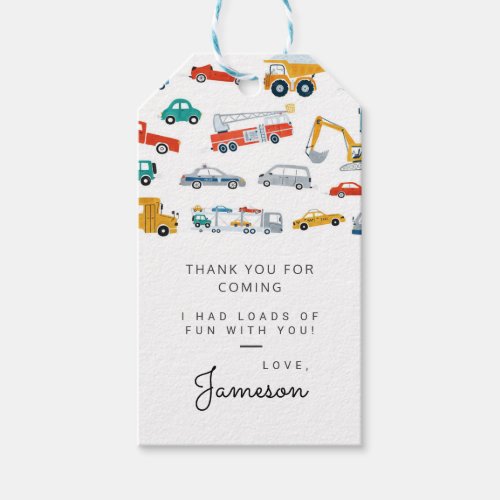 Modern City Transportation birthday Party Favor Gift Tags