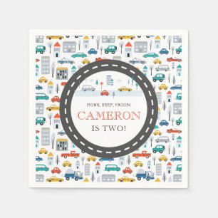 Modern City Transportation birthday Party Napkins