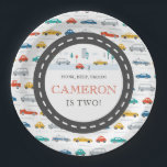 Modern City Transportation birthday Party  Paper Plates<br><div class="desc">Our colorful Transportation Themed Paper Plate is perfect for any little guy! The text is fully customizable. You can change colors and styles of fonts.</div>