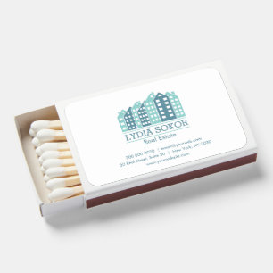  Modern Cityscape Logo Real Estate Matchboxes