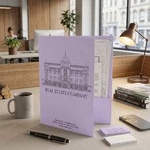 Modern Cityscape Logo Real Estate Pocket Folder