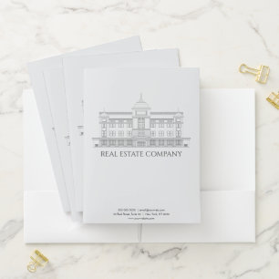 Modern Cityscape Logo Real Estate Pocket Folder