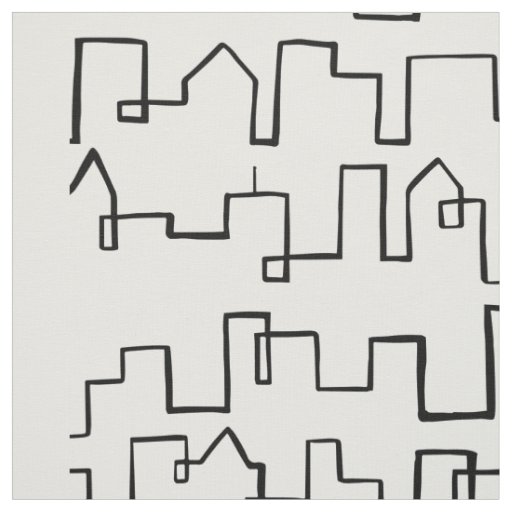 Modern Cityscape painted design Fabric
