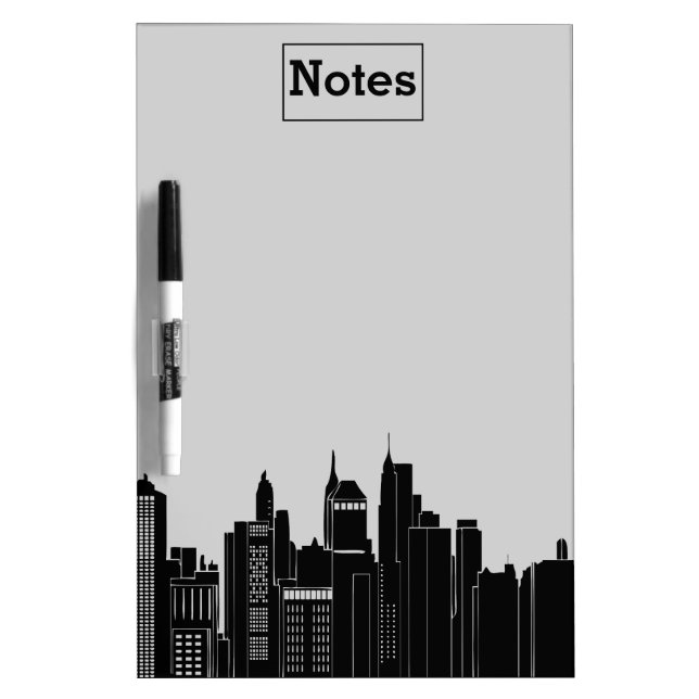 Modern CityScape Skyline Buildings Dry Erase Board (Front)