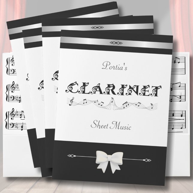 Modern Clarinetist Sheet Music Folder Set 5 Pack (Perfect for band and orchestra. Set of 5 chic folders for the dedicated clarinetist.)