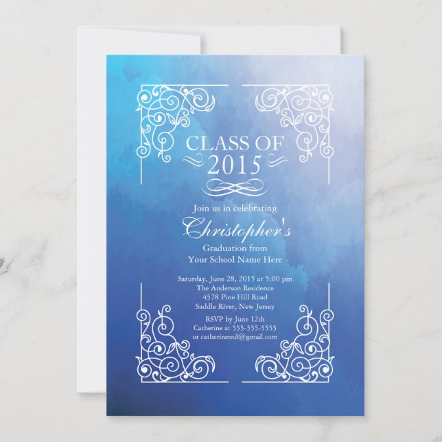 Modern Class of 2015 Graduation Party Invitation (Front)