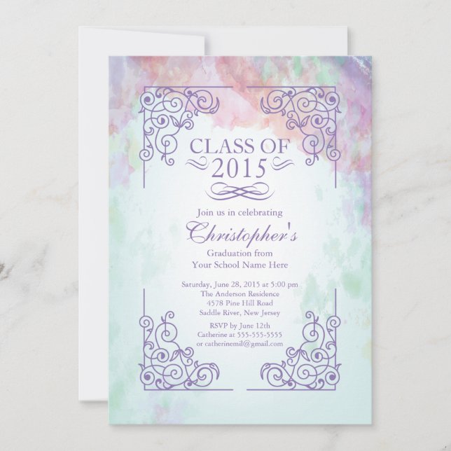 Modern Class of 2015 Graduation Party Invitation (Front)