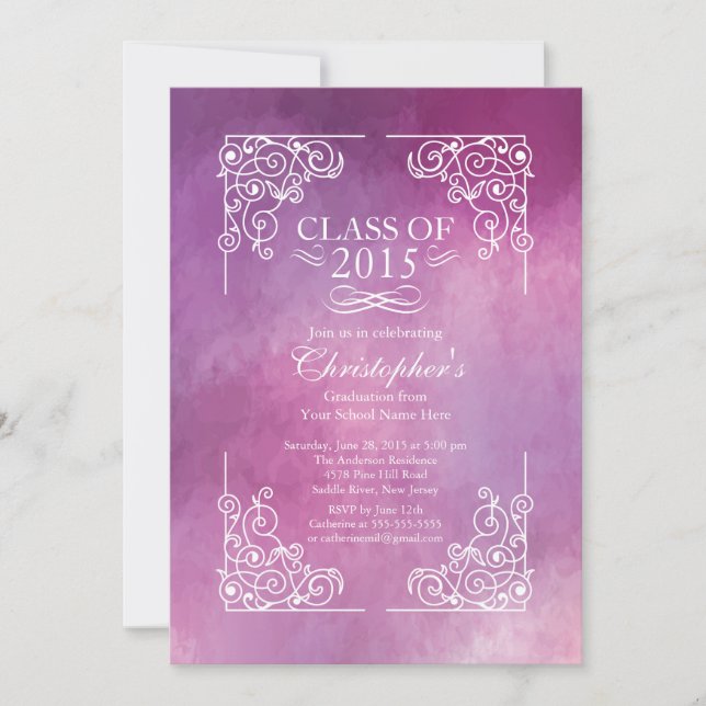 Modern Class of 2015 Graduation Party Invitation (Front)