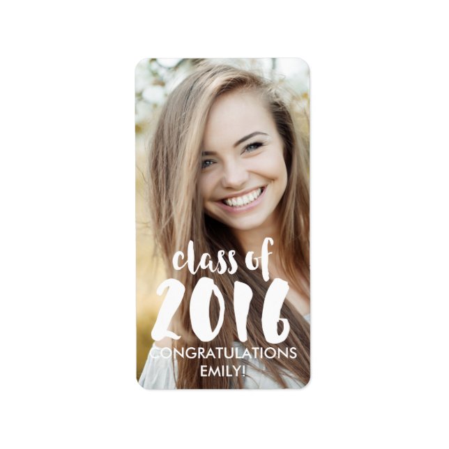 Modern Class of 2016 Favor Label (Front)