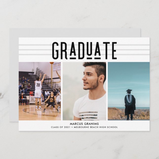 Modern Class of 2021 Photo Graduation (Front/Back)