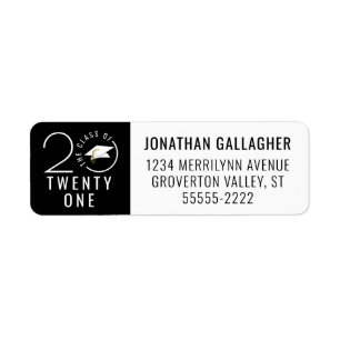 Modern CLASS OF 2021 Typography Circle Black Label