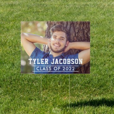 Modern Class of 2022 Custom Graduation Photo Sign