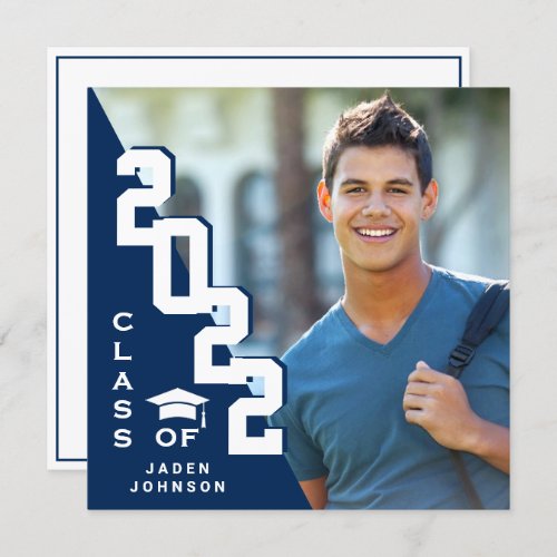 Modern Class of 2022 Grad PHOTO Graduation Party Invitation - Modern Class of 2022 Grad PHOTO Graduation Party Invitation.