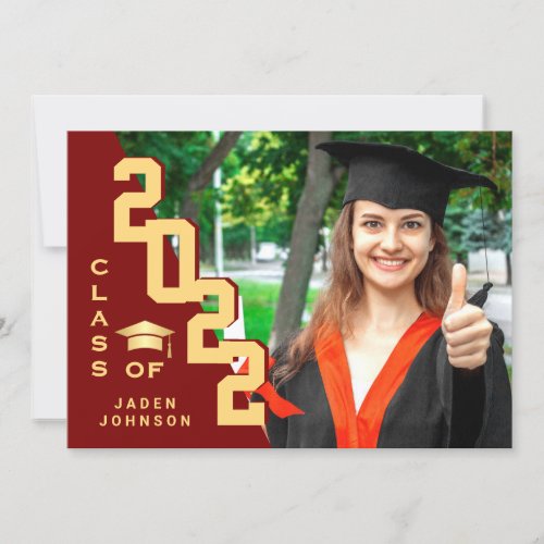 Modern Class of 2022 Grad PHOTO Graduation Party Invitation - Modern Class of 2022 Grad PHOTO Graduation Party Invitation.