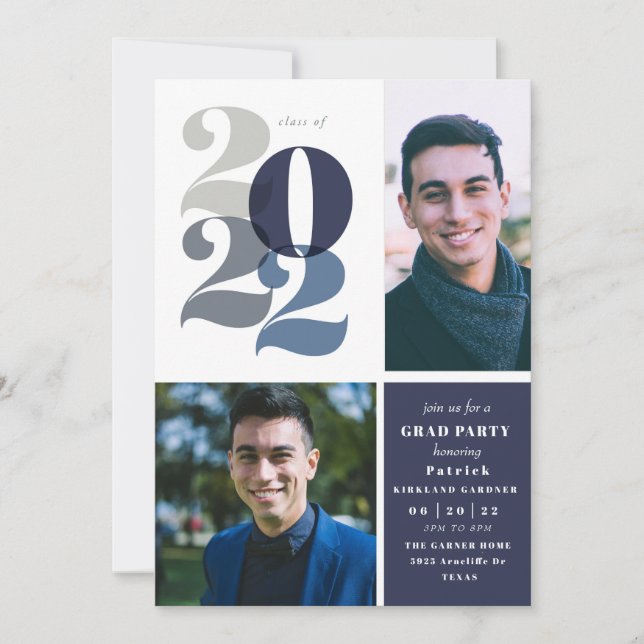Modern Class Of 2022 Graduation Party Invitation (Front)