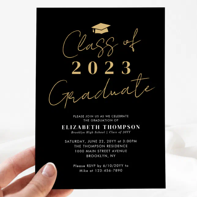 Modern Class of 2023 Graduate Graduation Party Invitation | Zazzle